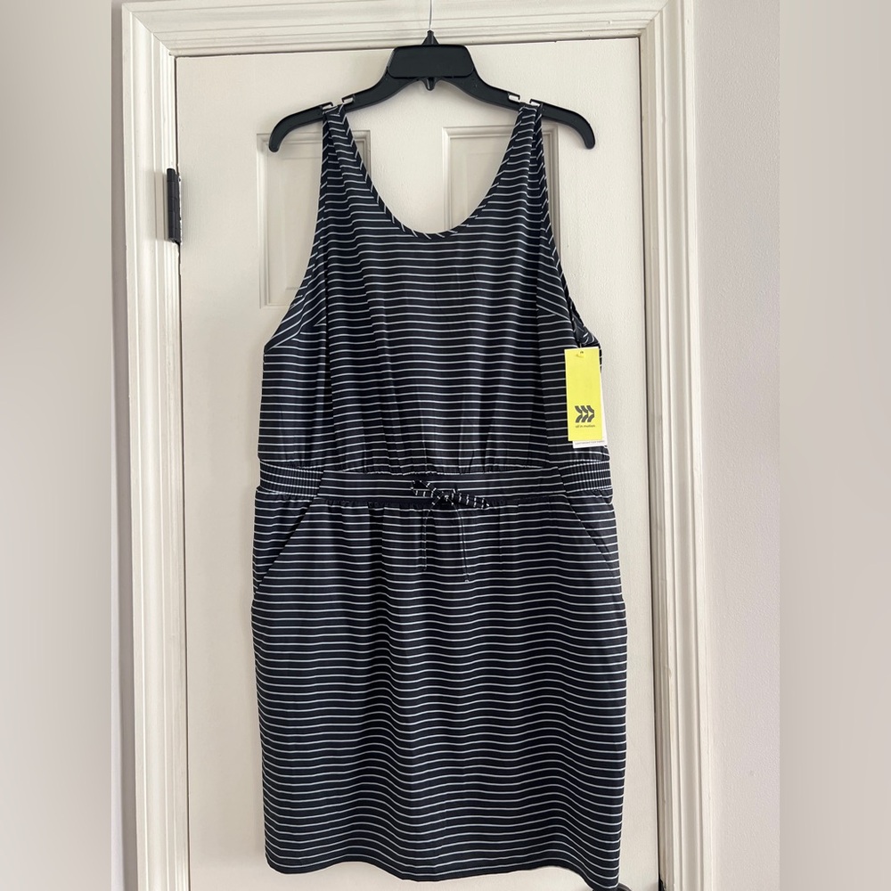All In Motion Striped Black Summer Dress Activewear Athleisure size XXL